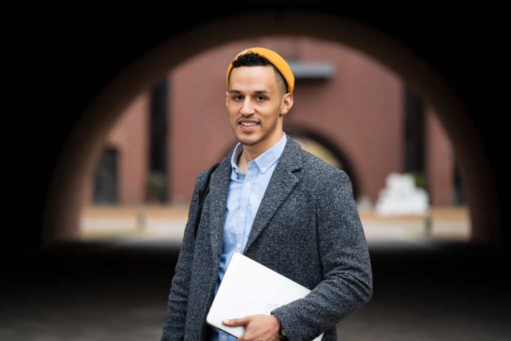 Man standing in archway
