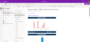 Screenshot of microsoft one note