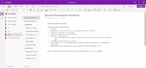 Screenshot of microsoft one note